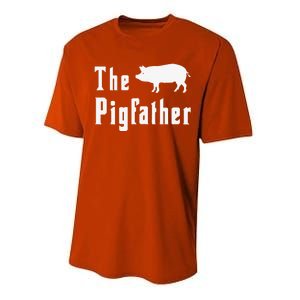 The Pigfather Funny Pig Father Dad Humor Fathers Day Performance Sprint T-Shirt