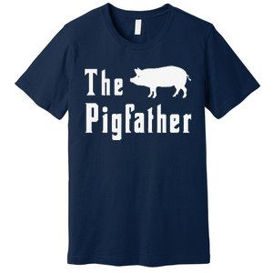 The Pigfather Funny Pig Father Dad Humor Fathers Day Premium T-Shirt