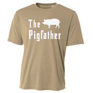 The Pigfather Funny Pig Father Dad Humor Fathers Day Cooling Performance Crew T-Shirt