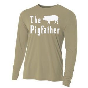 The Pigfather Funny Pig Father Dad Humor Fathers Day Cooling Performance Long Sleeve Crew