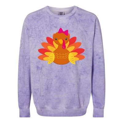 Turkey Pilgrim Funny Thanksgiving Costume Colorblast Crewneck Sweatshirt