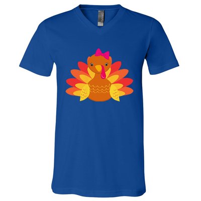 Turkey Pilgrim Funny Thanksgiving Costume V-Neck T-Shirt