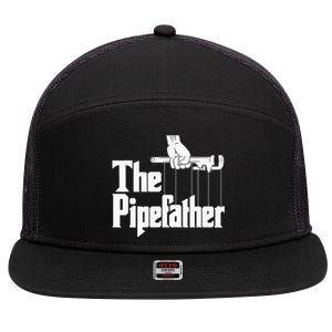 The Pipefather Funny Plumber Handyman Pipe Fitter 7 Panel Mesh Trucker Snapback Hat