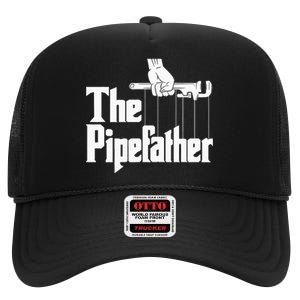 The Pipefather Funny Plumber Handyman Pipe Fitter High Crown Mesh Back Trucker Hat