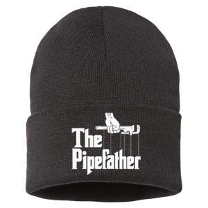 The Pipefather Funny Plumber Handyman Pipe Fitter Sustainable Knit Beanie