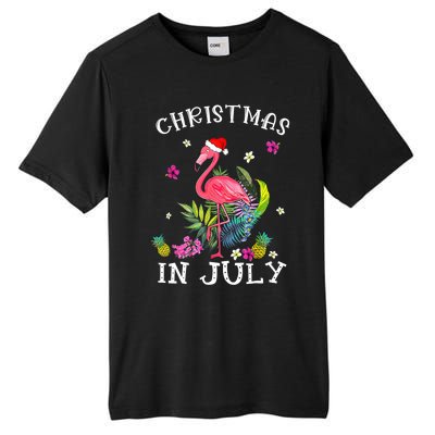 Tropical Pink Flamingo Christmas In July Summer Great Gift Tall Fusion ChromaSoft Performance T-Shirt