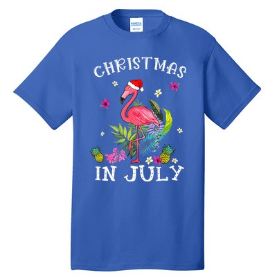 Tropical Pink Flamingo Christmas In July Summer Great Gift Tall T-Shirt