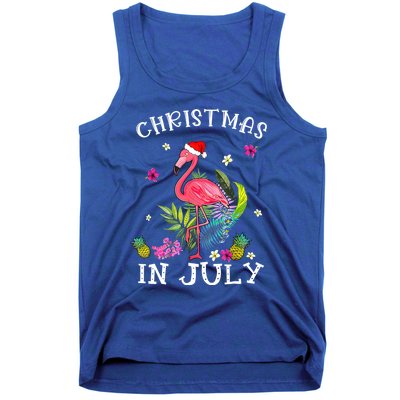 Tropical Pink Flamingo Christmas In July Summer Great Gift Tank Top