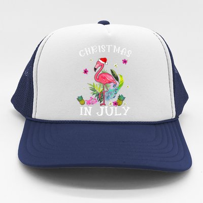 Tropical Pink Flamingo Christmas In July Summer Great Gift Trucker Hat