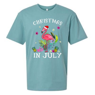 Tropical Pink Flamingo Christmas In July Summer Great Gift Sueded Cloud Jersey T-Shirt