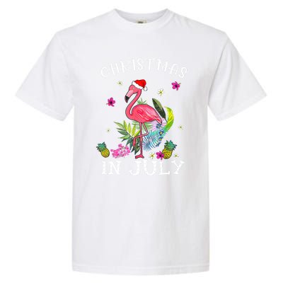 Tropical Pink Flamingo Christmas In July Summer Great Gift Garment-Dyed Heavyweight T-Shirt