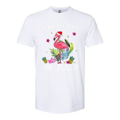 Tropical Pink Flamingo Christmas In July Summer Great Gift Softstyle CVC T-Shirt