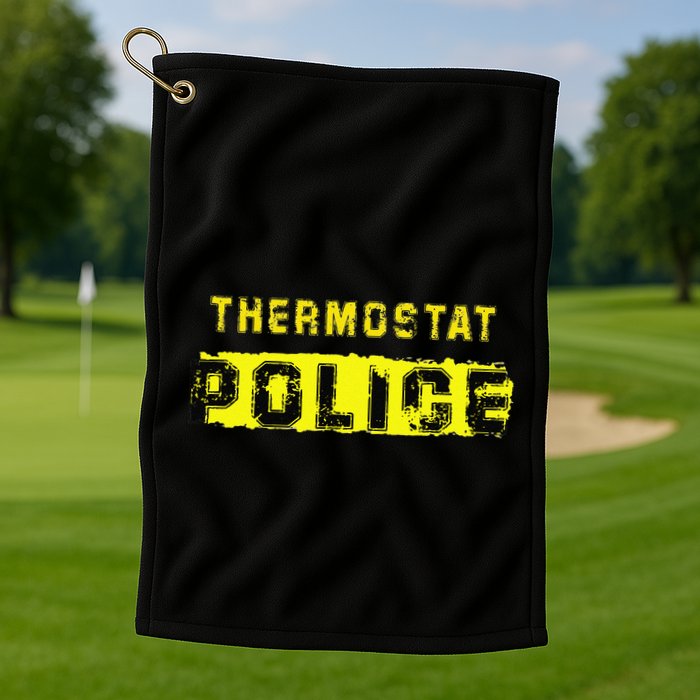 Thermostat Police Funny Fathers Day For Golf Towel
