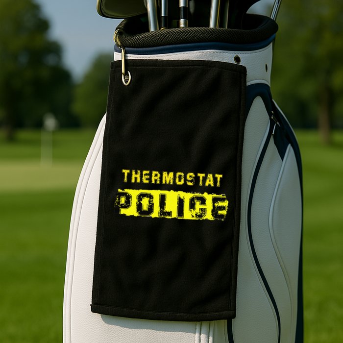 Thermostat Police Funny Fathers Day For Golf Towel