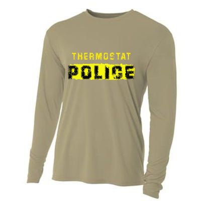 Thermostat Police Funny Fathers Day For Cooling Performance Long Sleeve Crew