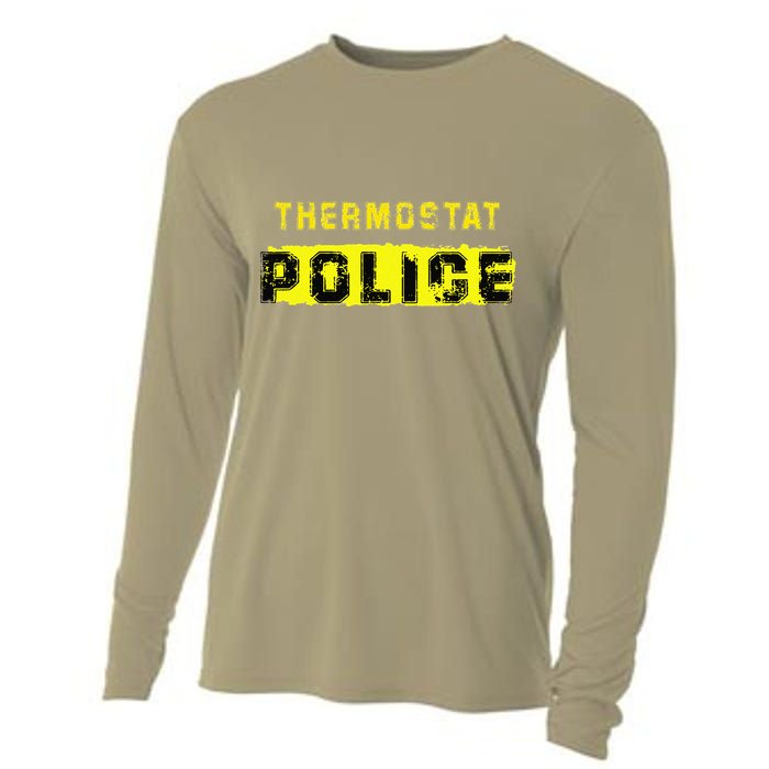 Thermostat Police Funny Fathers Day For Cooling Performance Long Sleeve Crew