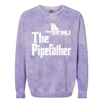 The Pipefather Funny Plumber Plumbing Handyman Pipe Fitter Colorblast Crewneck Sweatshirt