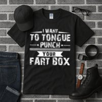 Tongue Punch Fart Box Funny Word Pun Humor Sarcasm Joke Gag Tall T-Shirt