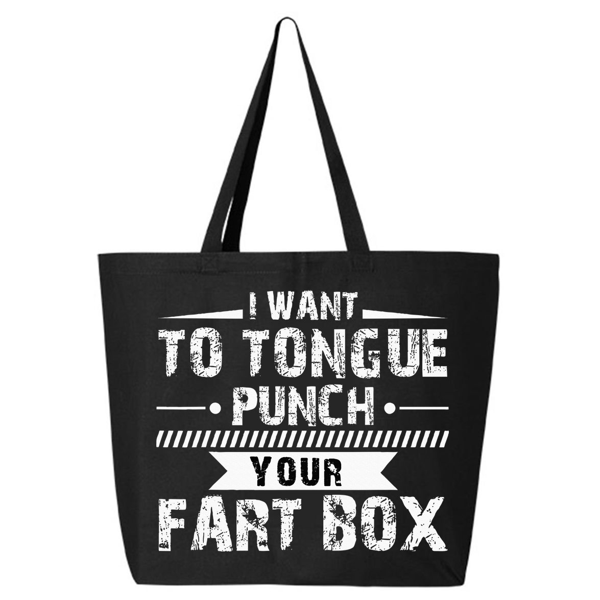 Tongue Punch Fart Box Funny Word Pun Humor Sarcasm Joke Gag 25L Jumbo Tote