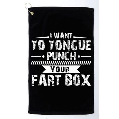 Tongue Punch Fart Box Funny Word Pun Humor Sarcasm Joke Gag Golf Towel