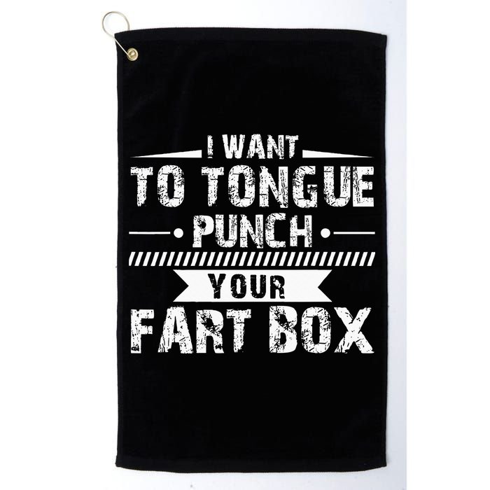 Tongue Punch Fart Box Funny Word Pun Humor Sarcasm Joke Gag Golf Towel