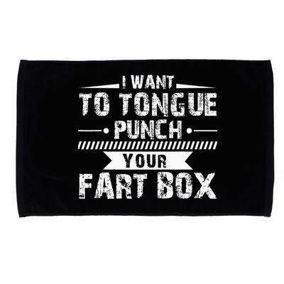 Tongue Punch Fart Box Funny Word Pun Humor Sarcasm Joke Gag Microfiber Hand Towel