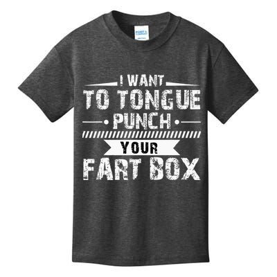 Tongue Punch Fart Box Funny Word Pun Humor Sarcasm Joke Gag Kids T-Shirt