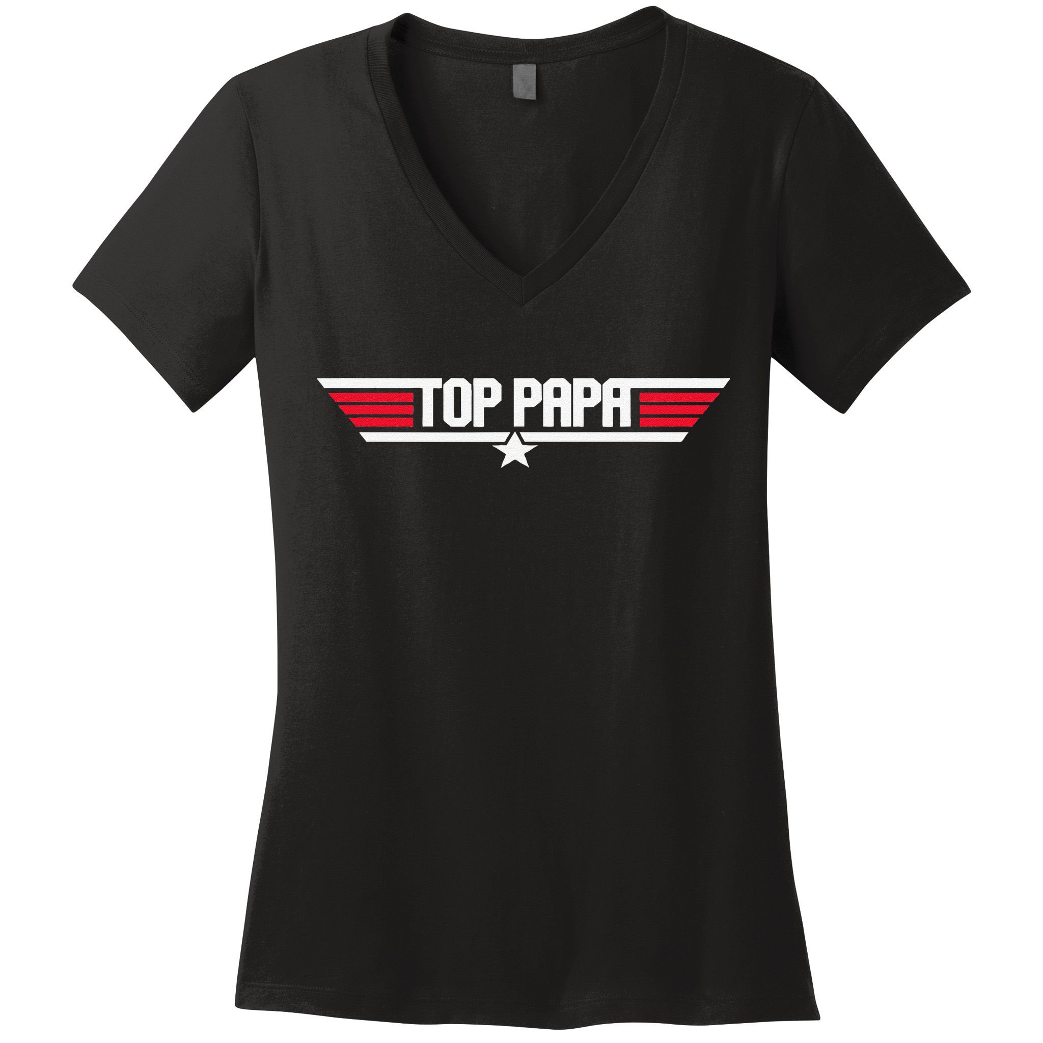 Top Papa Funny Dad Grandpa Fathers Day Gift Women's V-Neck T-Shirt