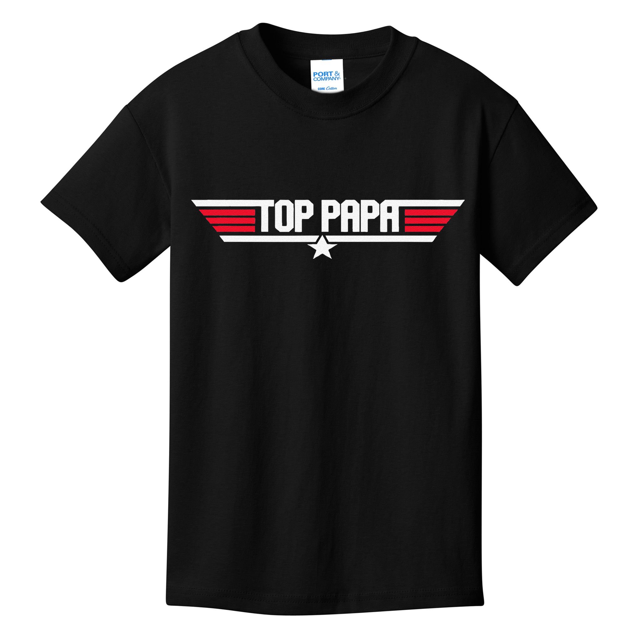 Top Papa Funny Dad Grandpa Fathers Day Gift Kids T-Shirt