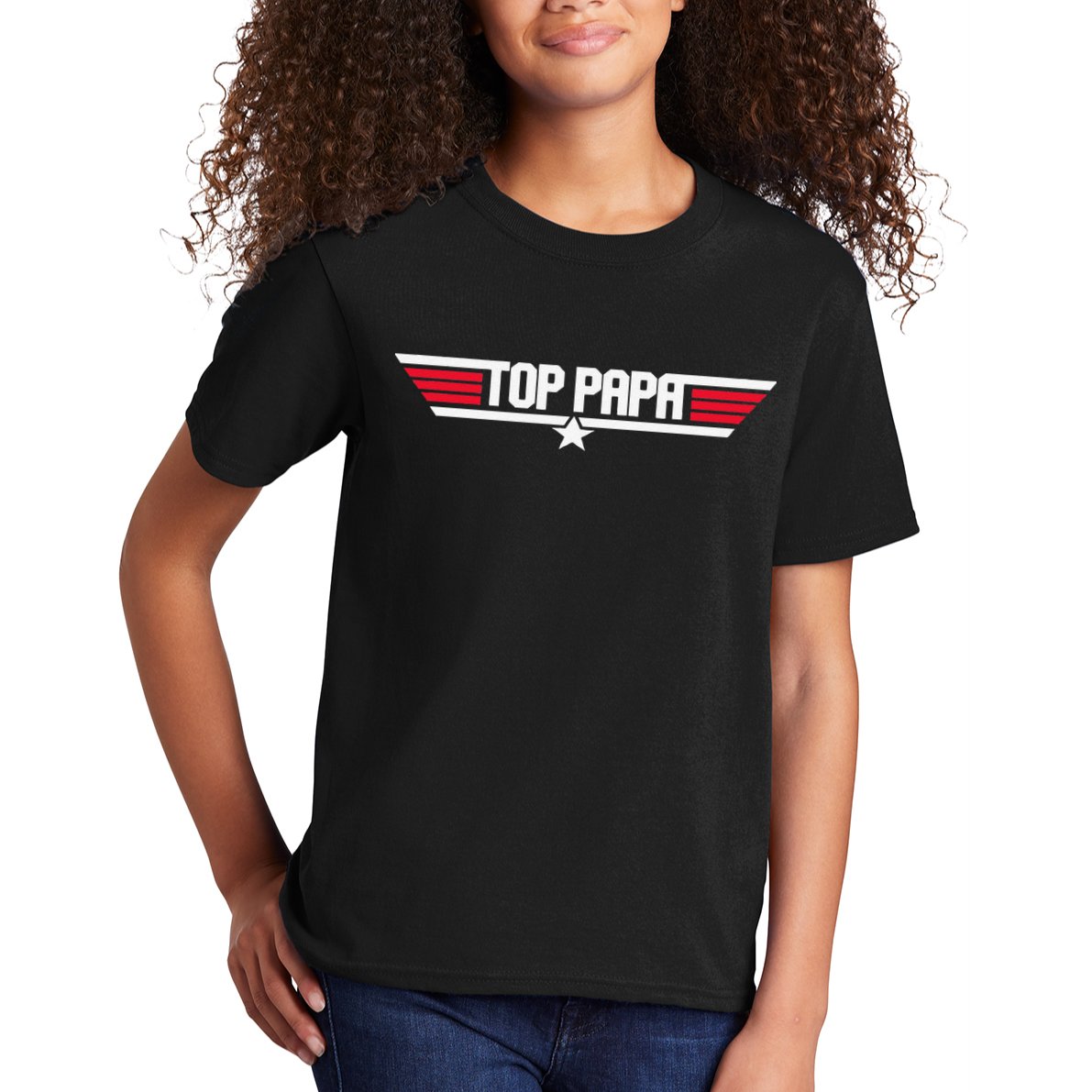 Top Papa Funny Dad Grandpa Fathers Day Gift Kids T-Shirt