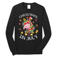 Tropical Pink Flamingo Hawaii Summer Cute Christmas In July Long Sleeve Shirt