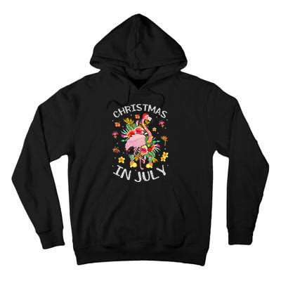 Tropical Pink Flamingo Hawaii Summer Cute Christmas In July Tall Hoodie