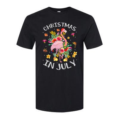 Tropical Pink Flamingo Hawaii Summer Cute Christmas In July Softstyle® CVC T-Shirt