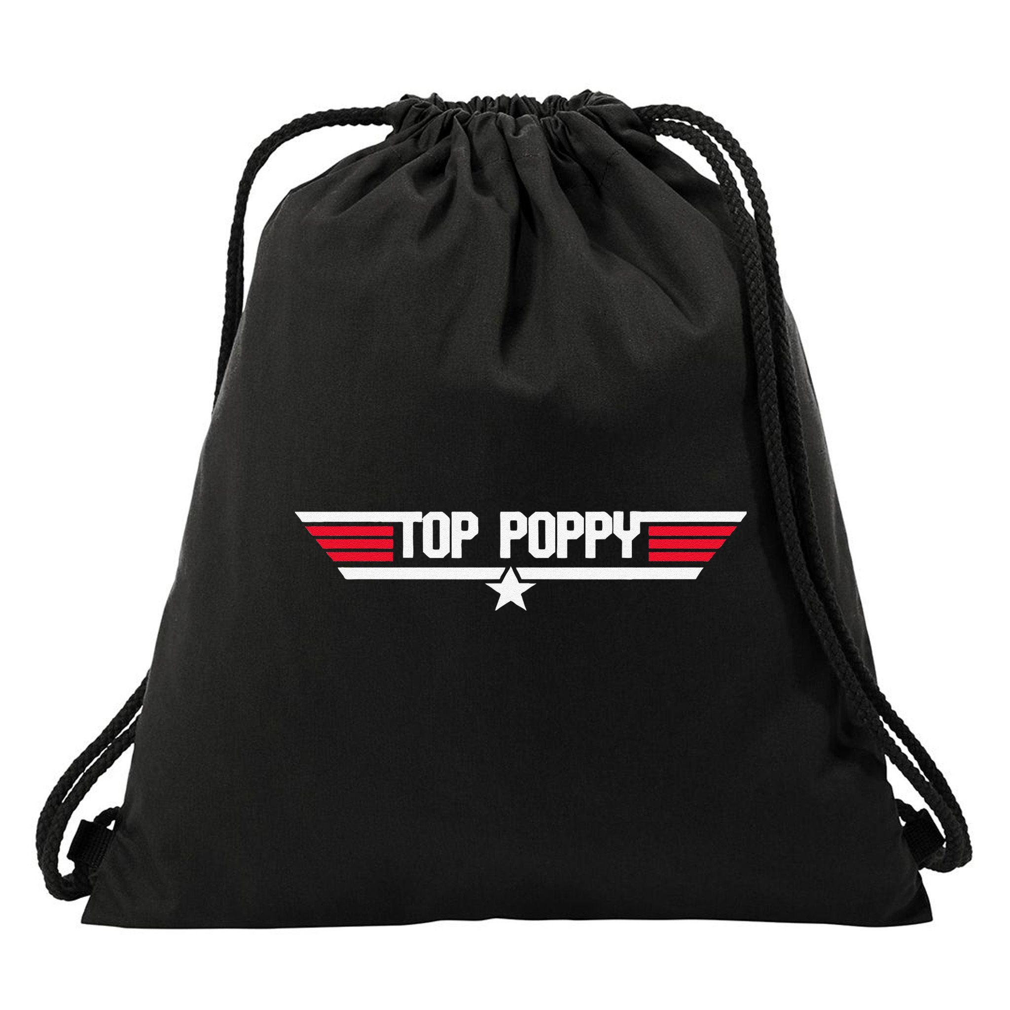 Top Poppy Funny Dad Grandpa Fathers Day Gift Drawstring Bag