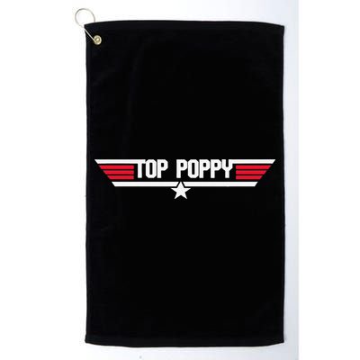 Top Poppy Funny Dad Grandpa Fathers Day Gift Golf Towel
