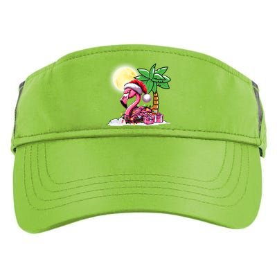 Tropical Pink Flamingo Christmas In July Funny Xmas Tree Gift Adult Drive Performance Visor