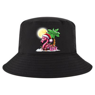 Tropical Pink Flamingo Christmas In July Funny Xmas Tree Gift Cool Comfort Performance Bucket Hat