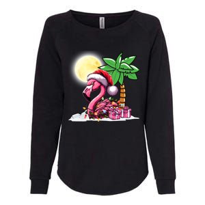 Tropical Pink Flamingo Christmas In July Funny Xmas Tree Gift Womens California Wash Sweatshirt