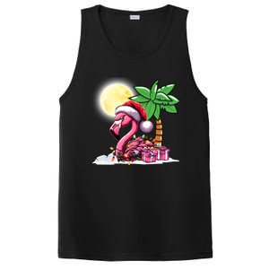 Tropical Pink Flamingo Christmas In July Funny Xmas Tree Gift PosiCharge Competitor Tank