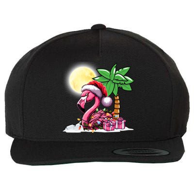 Tropical Pink Flamingo Christmas In July Funny Xmas Tree Gift Wool Snapback Cap