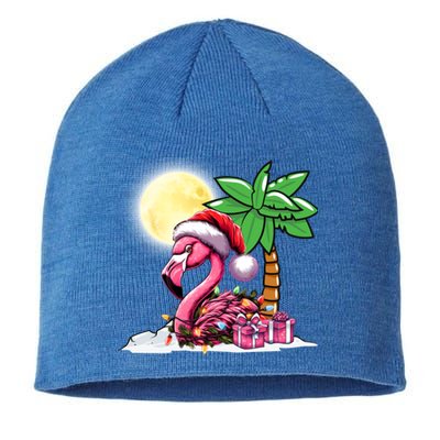 Tropical Pink Flamingo Christmas In July Funny Xmas Tree Gift Sustainable Beanie