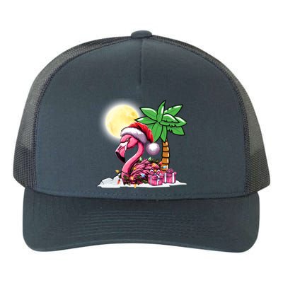 Tropical Pink Flamingo Christmas In July Funny Xmas Tree Gift Yupoong Adult 5-Panel Trucker Hat