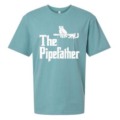 The Pipefather Funny Plumber Plumbing Handyman Pipe Fitter Sueded Cloud Jersey T-Shirt