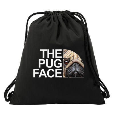 The Pug Face Dog Funny Pug Drawstring Bag
