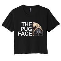 The Pug Face Dog Funny Pug Women's Crop Top Tee