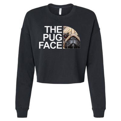 The Pug Face Dog Funny Pug Cropped Pullover Crew