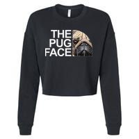 The Pug Face Dog Funny Pug Cropped Pullover Crew