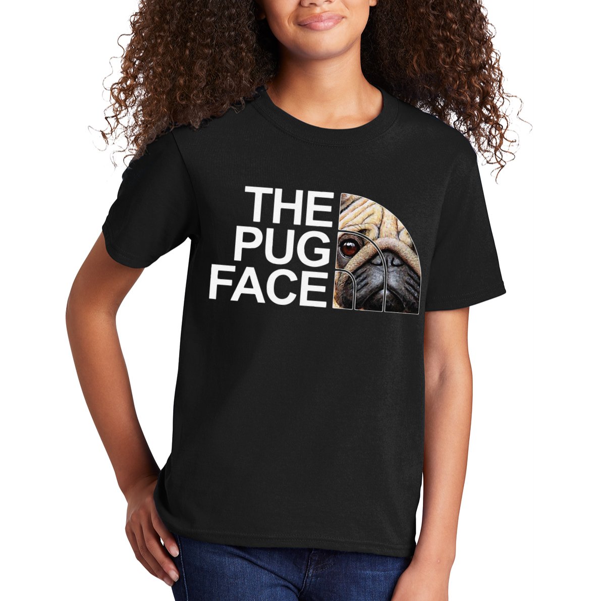 The Pug Face Dog Funny Pug Kids T-Shirt
