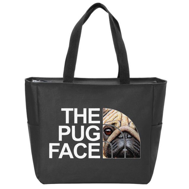 The Pug Face Dog Funny Pug Zip Tote Bag