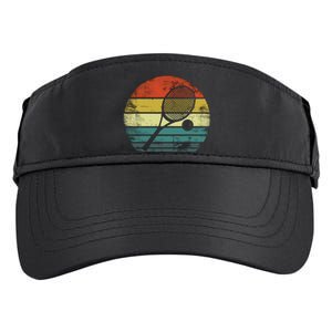 Tennis Player Gifts Retro Sunset Tennis Racquet & Ball Coach Adult Drive Performance Visor